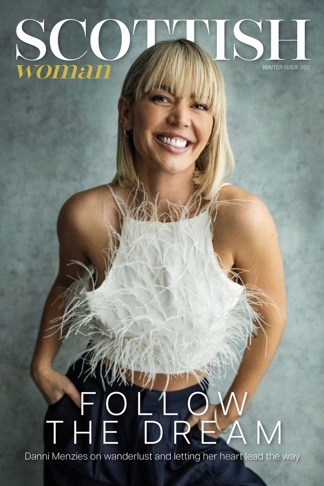 Danni Menzies on the cover of Scottish Woman magazine, winter issue.